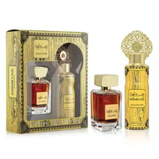 Khashab & Oud Gold Edition - Coffret MyPerfumes | Parfum 100ml + Spray 200ml | Arabiyat prestige - Balade orientale